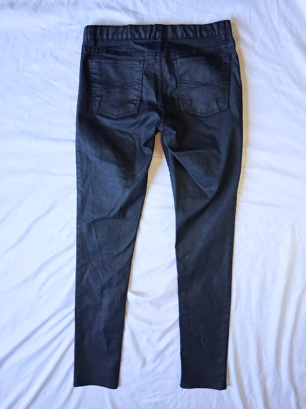 GAP Kids Skinny Jeans Black Size 16 Regular Coated Denim Edgy Chic